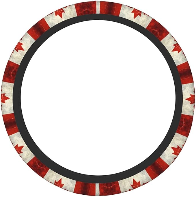 Canada Flag Universal Fit Steering Wheel Cover for Car, Truck, and SUV, Durable Steering Wheel Protection