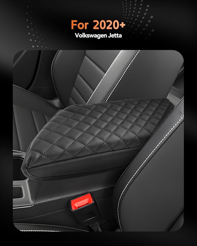 CDEFG for Volkswagen Jetta 2020-2025 2026 Center Console Cover Armrest Box Cover for Jetta (S, Sport, SE, SEL, GLI Autobahn) Accessories Console Arm Rest Protector