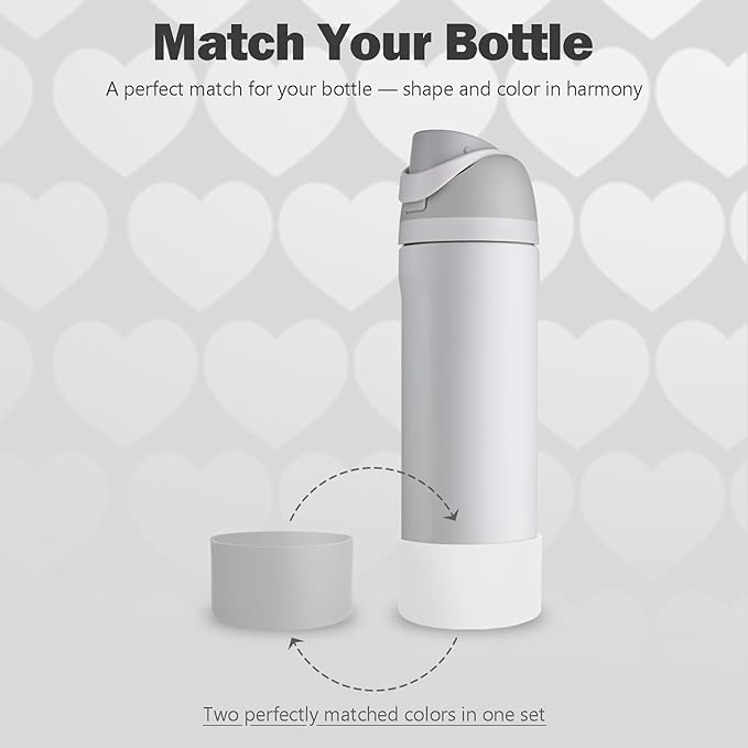 2PCS Silicone Boot for Owala 24oz FreeSip Water Bottle, Anti-Slip Scratch-Resistant Bottom Sleeve, Protective Sports Bottles Accessories, BPA-Free