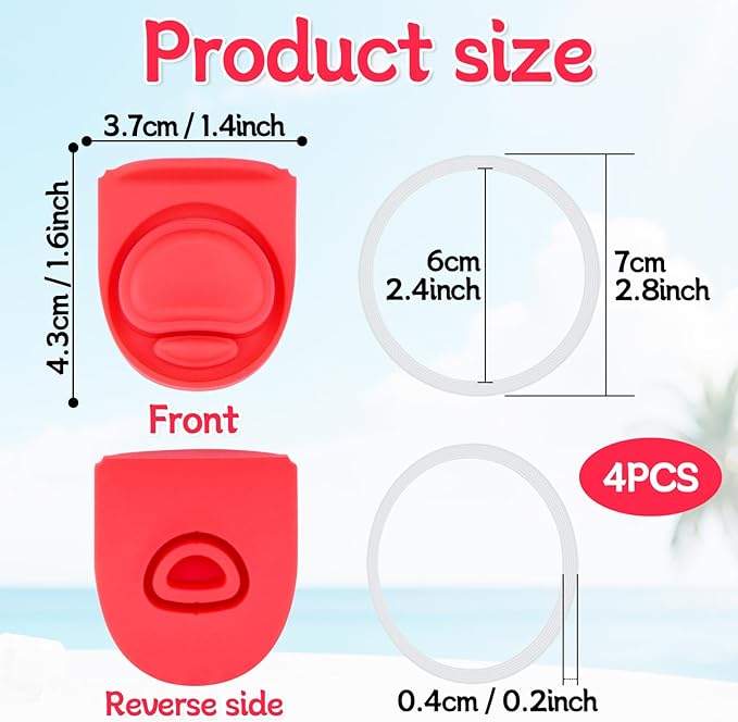 4 Sets Replacement Stopper and Ring Compatible with Owala FreeSip 24oz 32oz,Water Bottle Top Gasket Lid for Owala 16/19/24/32/40oz Seal Bottle Mouth Cap Stopper Silicone Parts Accessories（Red）