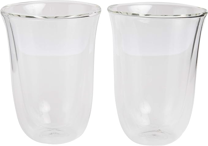 DeLonghi 5513214611 Double Walled Thermo Latte Macchiato Glasses, Set of 2