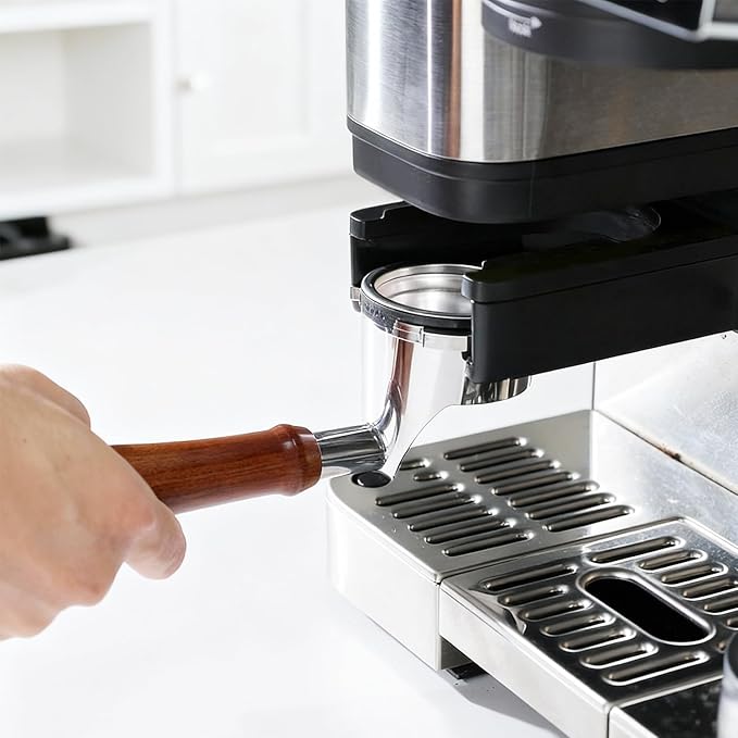 Bottomless Portafilter for Ninja Luxe Café Premier Series ES601 & ES601C Models | Basket Not Included | Compatible with Stock Filter Basket | Wooden Handle