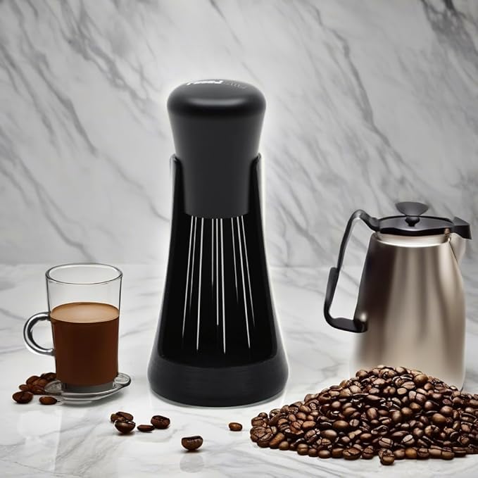 WDT Tool and Self-Aligning Stand for Espresso | Precision Machined Aluminum Handle | Consistent Espresso Puck-Prep and Coffee Grounds Distribution
