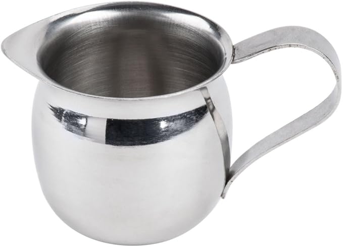 Betolla (6 Pack) 3 oz Stainless Steel Bell Creamer – Bell-Shaped Mini Pitchers for Serving Cream, Milk, Syrups & More