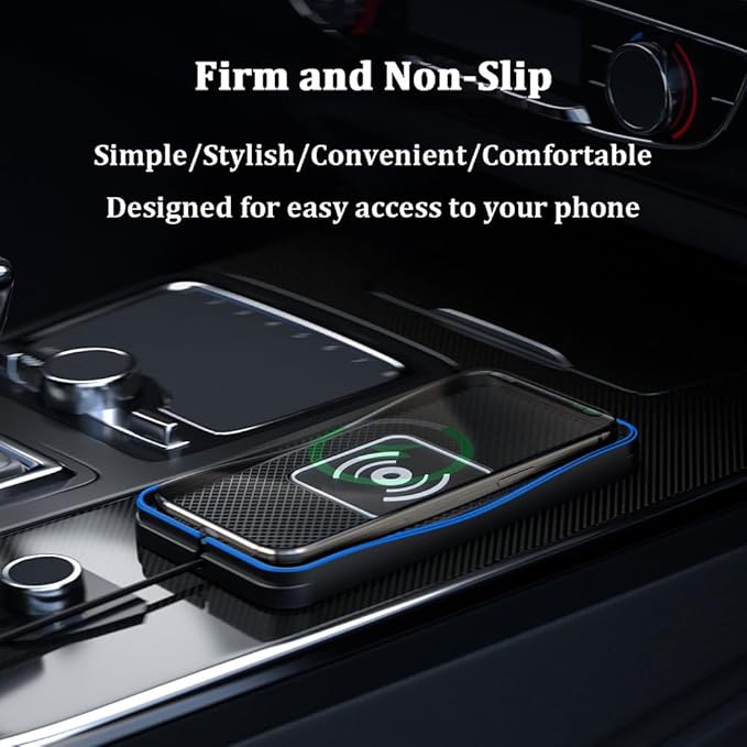 Wireless Car Charger Pad for Toyota Tacoma 2000-2025, Type-C/USB 20W Car Wireless Charger Non-Slip Phone Charging Pad Car Accessories,A 30cm Cable Type-C Plug