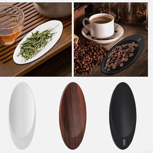 Mini Coffee and Tea Digital Scale with 0 1 Gram Precision, Portable Electronic Gram Scale for Food and Jewelry Measuring with Auto Shutdown (White)