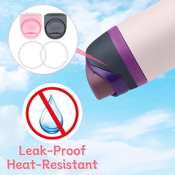 2 Sets Replacement Stopper and O Ring Gasket Compatible with Owala FreeSip 24oz 32oz,Water Bottle Lid Insert Cap Rubber Seal Parts for Owala 16/19/24/32/40oz Mouth Piece Accessories
