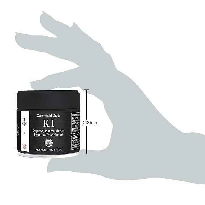 Ki Matcha 30g (1 oz) - Organic Premium Ceremonial Japanese Matcha Green Tea Powder - Zero Sugar - First Harvest - USDA Certified