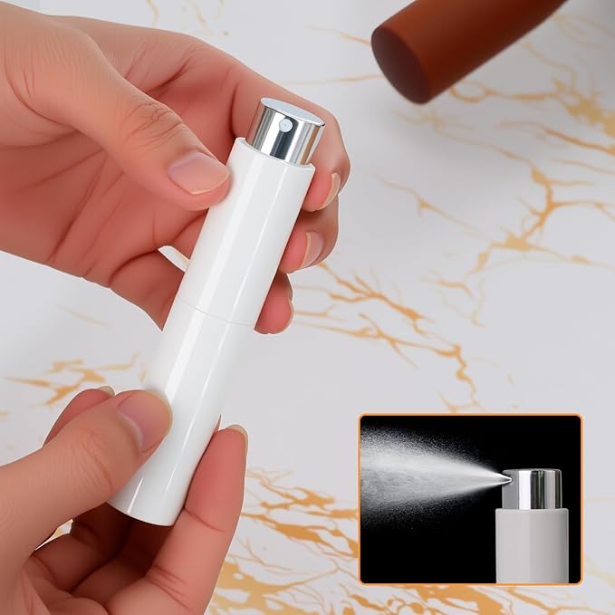Coffee Bean Dosing Cup and Spray Bottle Kit - Ceramic Single Dosing Tray, Static Reducing Spray (White)