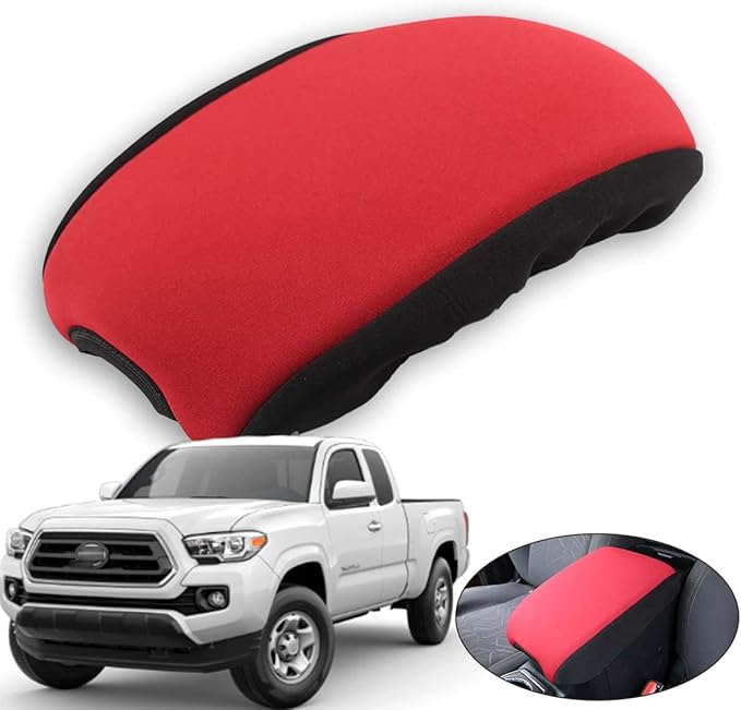 CHEAYAR Leather Car Auto Center Console Armrest Cushion for Toyota Tacoma Accessories 2016-2018 2019 2020 American Flag (Black-Cloth)
