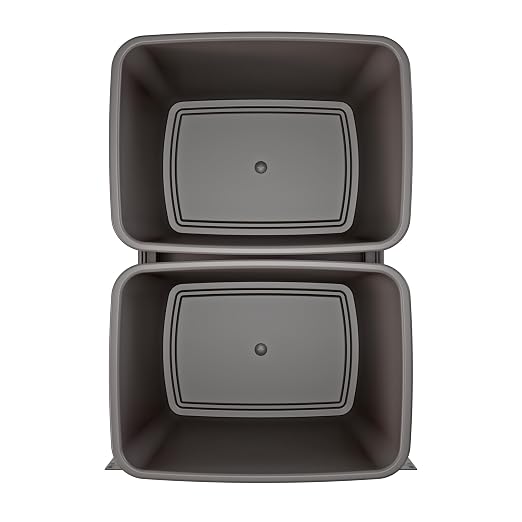 Rev-A-Shelf Double 35 Qt Pullout Trash Cans with Soft-Close for Under Kitchen Cabinets, Min Opening Width of 14.5", Orion Gray, 53WC-1835SCDM-213