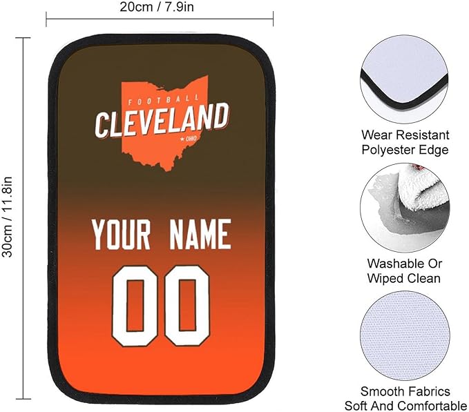 Custom Football Car Armrest Covers Universal Auto Center Console Pad Car handrail Box Cushion Personalized Add Name & Number Fans Gift Fit Suit for SUV Truck Sedan Van