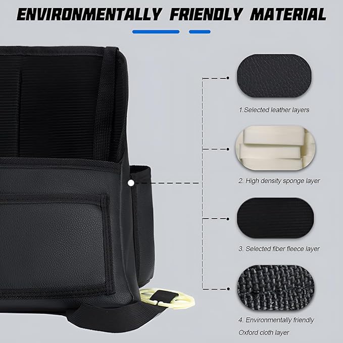 Car Handbag Holder Between Seats, Leather Large Capacity Vehicle Front Seat Storage Bag with Tissue Holder, Multi-Pocket Automotive Console Organizer, Universal for SUV RV Truck (Style1)
