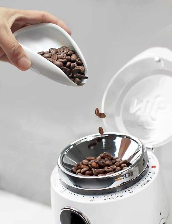 Coffee Bean Dosing Cup and Spray Bottle Set, Ceramic Single Dosing Tray for Coffee&Tea, Dosing Vessel Espresso Accessories for Coffee Bar, White
