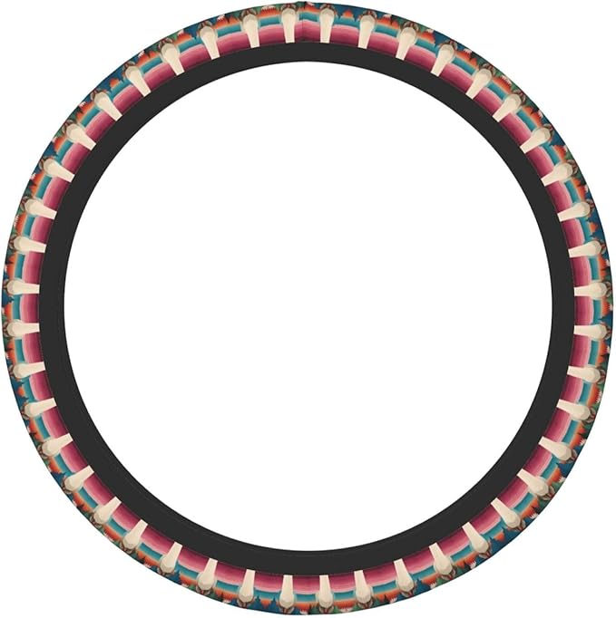 Llamas-Pattern Neoprene Steering Wheel Covers Women Men Car Accessories, Universal 15 Inch Fit Auto, Suvs, Truck