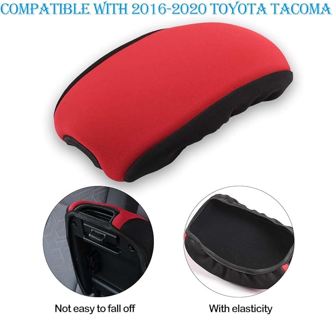 CHEAYAR Leather Car Auto Center Console Armrest Cushion for Toyota Tacoma Accessories 2016-2018 2019 2020 American Flag (Black-Cloth)