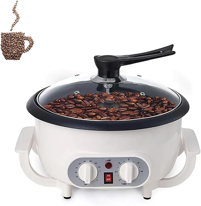 ERICAT Home Coffee Roaster, 800 W Upgrade Coffee Roaster Machine with Clear Glass Cover, 0-240℃ Adjustable Temperature and 750g Coffee Capacity, 60 Minute Intelligent Timeing, for Home and Kitchen