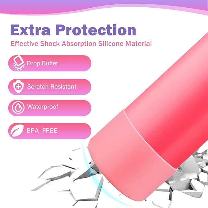 2Pcs Silicone Boot Sleeve for Owala Water Bottle FreeSip Twist and Flip Protective Silicone Bottom Base Bumper for Owala Flask Water Bottle BPA Free, Anti-Slip