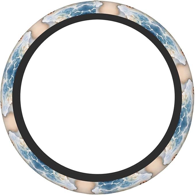 Art Basset Hound Car Steering Wheel Cover, 15 Inch Steering Wheel Cover Stylish Decor for Most Cars