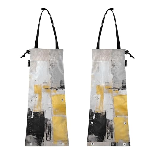 ALAZA Hanging Car Trash Bags Garbage Bag Trash Can for Back Seat Small Abstract Art Washable Storage Bag Retractable 2 Pack