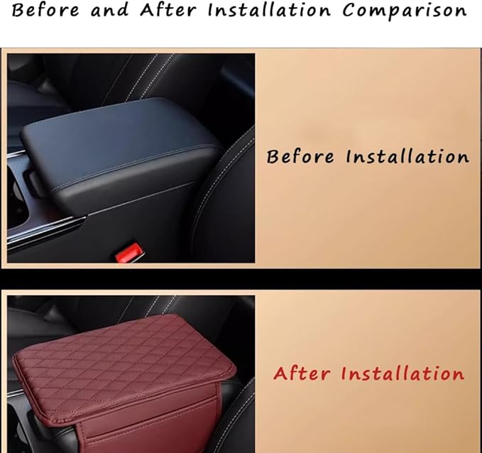 Car Armrest Cushion for Kia Seltos 2019–2025 2026 SP2,Multifunctional Car Armrest Heightening Pad,Car Center Console Cover,Waterproof Nappa Leather Arm Rest Protector,Black