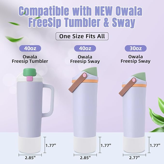 2PCS Silicone Boot Compatible with Owala 30oz & 40oz FreeSip Sway Bottles & Tumblers, Protective Anti-Slip Bottom Cover Sleeve for Freesip Sway Tumbler