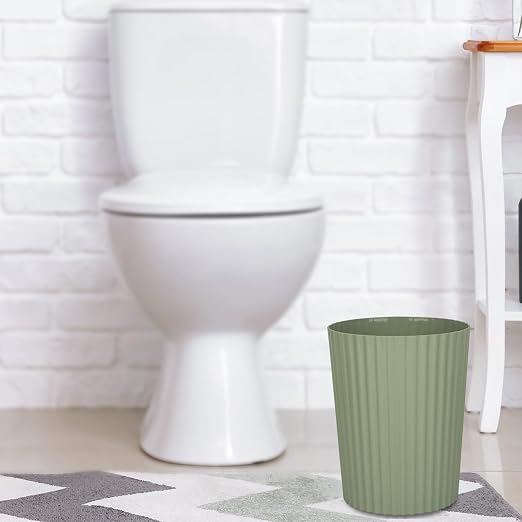 JiatuA Small Trash Can Plastic Wastebasket Round Garbage Container Bin for Bathroom, Kitchen, Bedroom, Home Office, College Dorm, Green 2 Pack