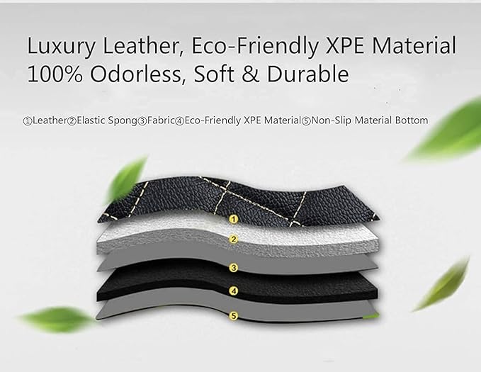 Custom Making Car Floor Mats Compatible for 2000-2025 All Mode Sedan SUV Sports Car Full Coverage Cute Pads Protection Non-Slip Leather Floor Liners (Black and Green bar)