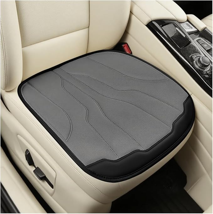 Car Seat Cushion Pad, Comfortable Foam Non-Slip Vehicle Front Seat Bottom Protector for Back Pain Relief, Breathable Automotive Chair Covers, Universal for SUV RV Truck (Grey)