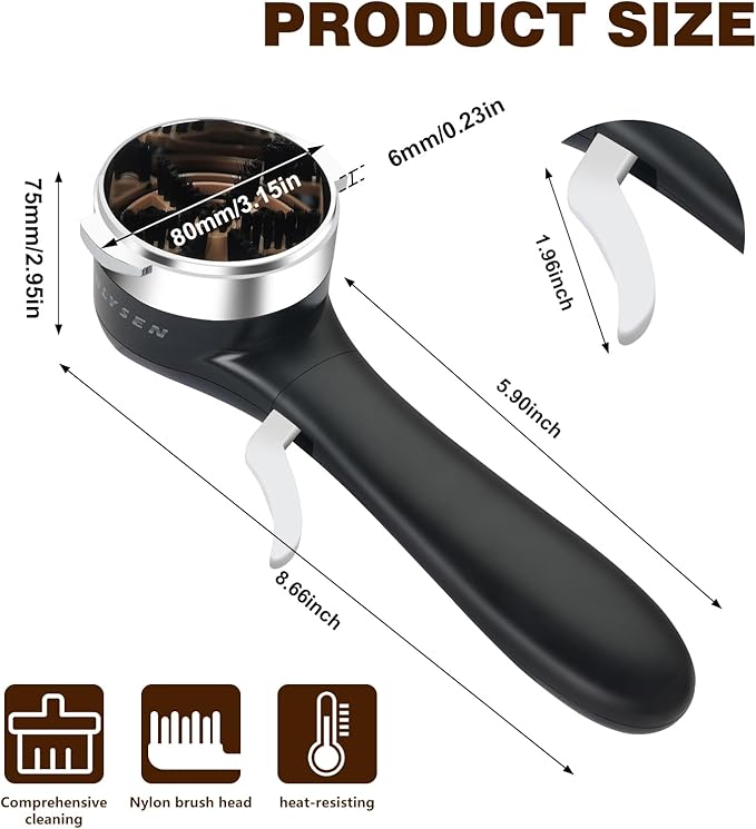 Espresso Coffee Machine Cleaning Brush, 360° Cleaning Push-Up Coffee Maker Brush, Espresso Machine Brush Coffee Cleaning Tool for 2ears 58mm E61, Flair 58, ECM, Rocket, Sanremo, Synesso, Slayer, VBM