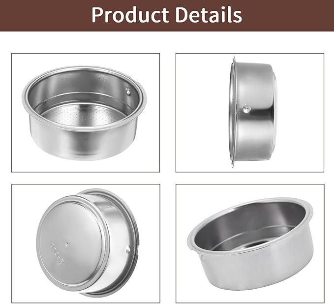 51mm Espresso Filter for CM5418, Double Cup Filter Basket Compatible for CASABREWS Espresso Machine CM5418, Double Layer Pressurized Coffee Filter Fits 51mm Portafilter