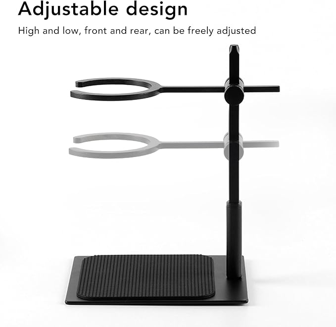 AUNMAS Pour Over Coffee Stand Aluminum Alloy, Adjustable Dripper Station for Home Office Brewing, Portable with Antislip Base Even Water