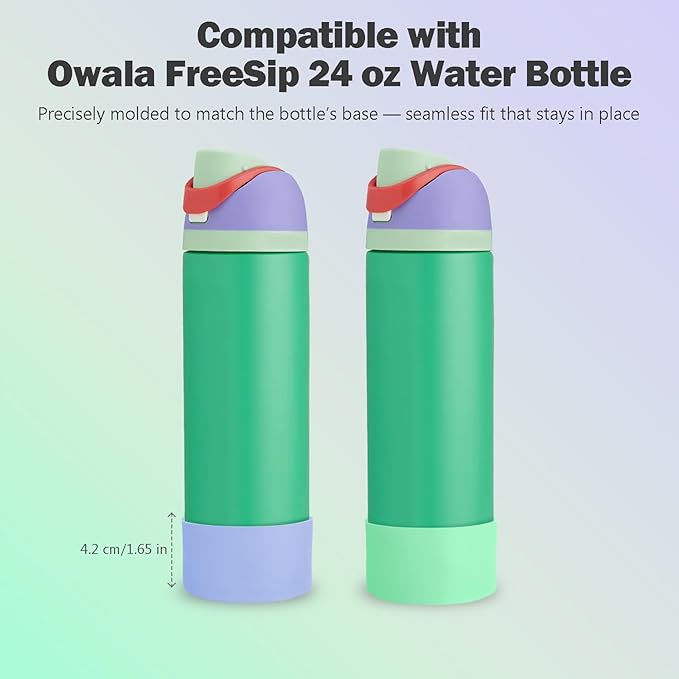2PCS Silicone Boot for Owala 24oz FreeSip Water Bottle, Anti-Slip Scratch-Resistant Bottom Sleeve, Protective Sports Bottles Accessories, BPA-Free