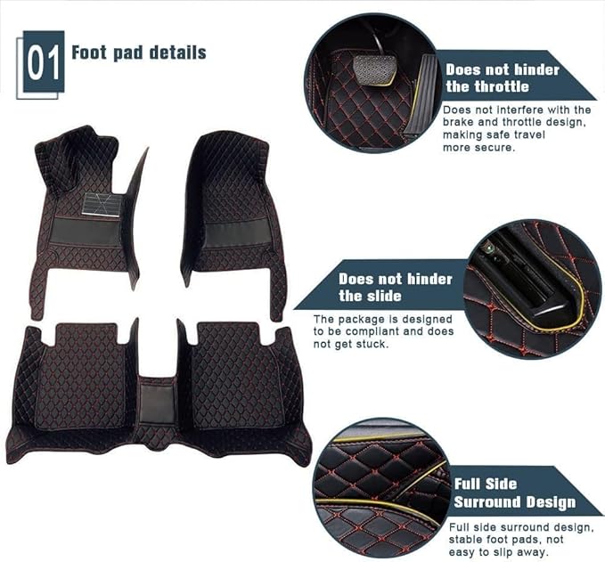 Custom Car Floor Mats Custom Logo/Pattern for SUV Van Truck Sedan Coupe Car Mats Full Surrouded Floor Mat All Weather Waterproof and Anti-Slip Protection Car Floor Liners(Coffee)