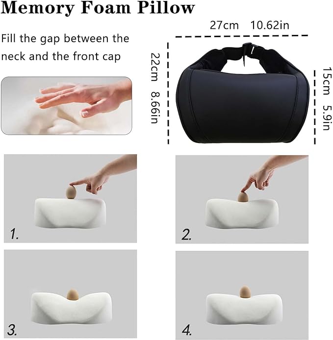 Car Neck Pillow with Memory Foam Comfortable Ergonomic Design Seat Neck Support Headrest Softness Car Pillow Cushion for Driving, Universal Fit, 1 Piece, Black