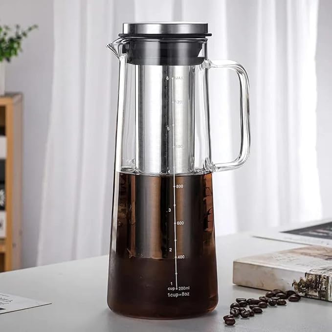 Aboiled 1.0L Cold Brew Coffee Maker - Airtight Glass Carafe with Removable Stainless Steel Tea Infuser