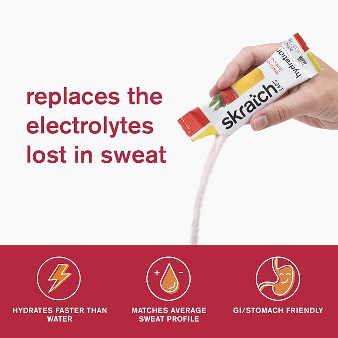 Skratch Labs Hydration Sports Drink Mix Packets – Real‑Fruit Electrolyte Powder for Fast Hydration & Endurance | Strawberry Lemonade | 20 Pack | Vegan, Non‑GMO, Clean Ingredients