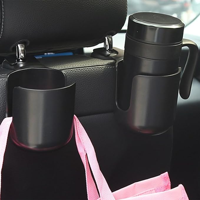 Cup Holder for Car, Back Seat Cup Holders for Cars Hanging Mount Drink Water Bottle Storage Holder Vehicle Beverage Organizer Auto Interior Organizer for Trash Bag, Clothing, Bottles