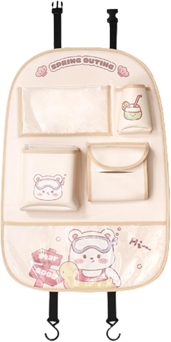 Back Organizers Multi Compartment Storage Bag Cartoon Pattern Back Pocket Multifunction Backseat Storage Pocket