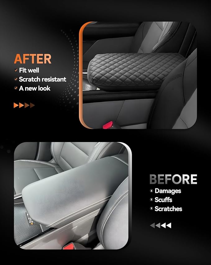 CDEFG for Chevrolet Blazer EV 2024 2025 2026 Center Console Cover Armrest Box Cover for Blazer EV (LT, RS) Accessories Arm Rest Protector Thickened with Inner Pocket