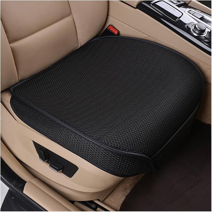 Car Front Seat Bottom Cover, Breathable Anti Slip Auto Frontseat Cushion Mat with Storage Pocket, Comfortable Vehicle Interior Chair Protection Pad, Universal for SUV Sedan Truck(Black)