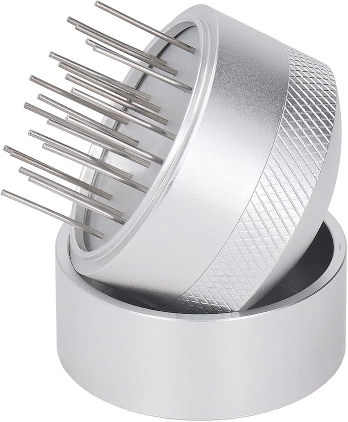 Espresso Distribution Tool 58mm with Brush Base, WDT Coffee Needle Distributor and Stirrer, Stainless Steel Espresso Stirrer Tool for Barista Home Cafe Office