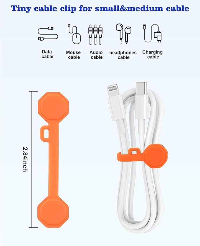 13 PCS Silicone Magnetic Cable Ties, Cable Clips Cord Organizer [1S] Management Cable Cords, Reusable Magnet Cable Organizer, Phone Cord Holder for Organizing, Bookmark Whiteboard Fridge Magnets etc