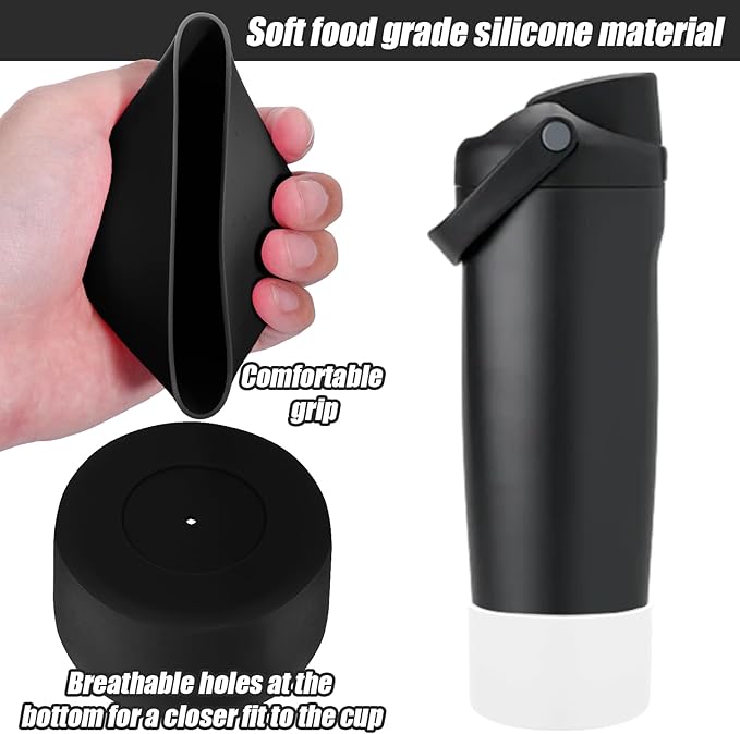 Mity rain 2PCS Protective Silicone Boots for Owala 30oz & 40oz FreeSip Sway Bottles & Tumblers - Accessories for owala, Enhances Stability & Prevents Scratches (Black & White)