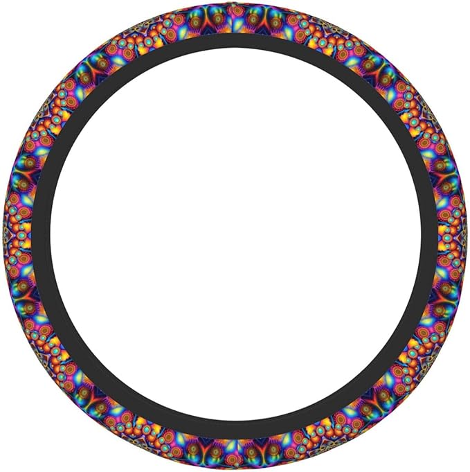 Psychedelic Pattern Universal Fit Steering Wheel Cover for Car, Truck, and SUV, Durable Steering Wheel Protection
