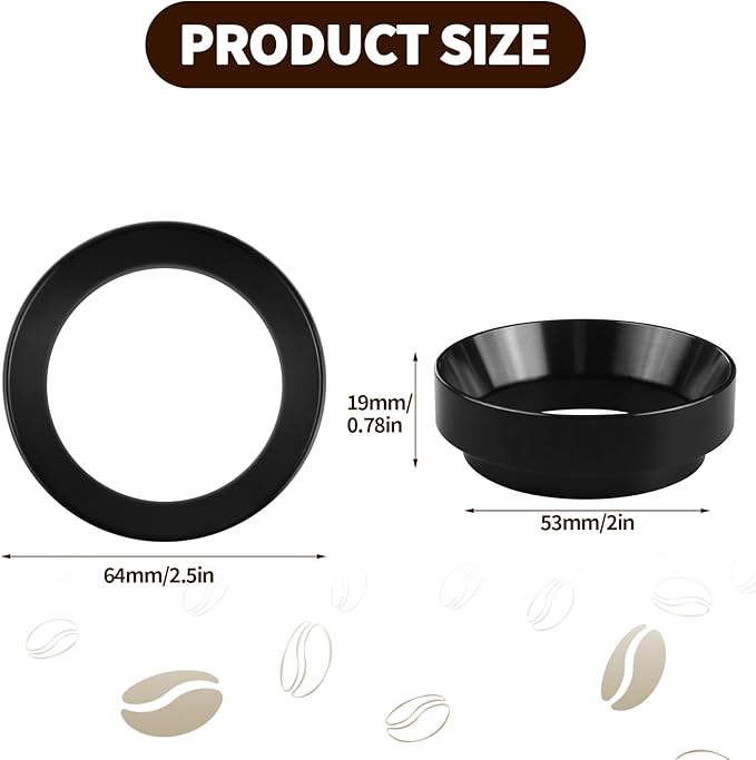 51mm Espresso Dosing Funnel with Magnetic, 51mm Portafilter Funnel, Dosing-Funnels, Compatible with Filter Espresso Dosings Funnels, 8 Magnets (Black)