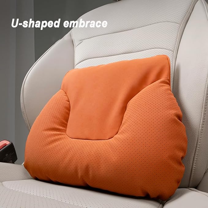 Car Neck Pillow Set for BMW M5 Touring 2025, Leather Car Headrest Lumbar Support Waist Backrest Head Support Cushion,Black