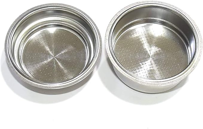 50mm Dual Wall Filter Basket Filter One Cup and BES820XL/205 Two Cup for Br ESP8XL 800ESXL BES820XL ESP6SXL BES250XL and Espresso Maker EM-100 (2 Pack)