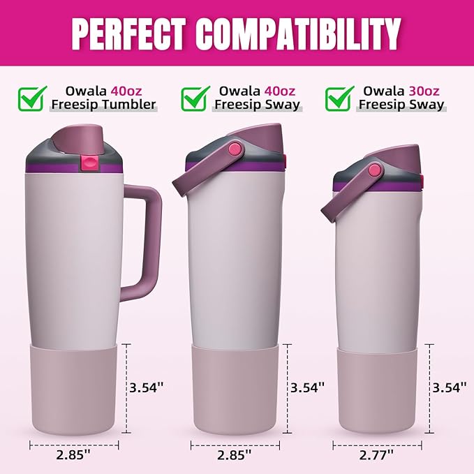 Silicone Higher Boot Compatible with Owala 30oz & 40oz FreeSip Sway Bottles & Tumblers, Large Protection Anti-slip Bottom Cover Sleeve for Freesip Sway Tumbler and Bottle