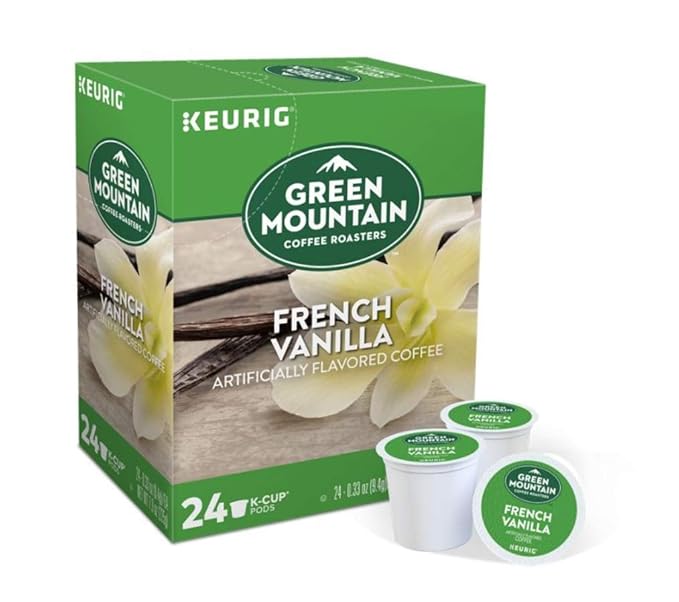 Green Mountain Coffee, French Vanilla, Single-Serve Keurig K-Cup Pods, Light Roast Coffee, 144 Count (6 Boxes of 24 Pods)